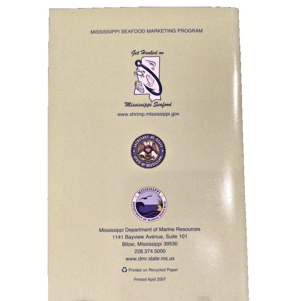 MISSISSIPPI SHRIMP RECIPES Softcover Cookbook DEPARTMENT OF MARINE RESOURCES New